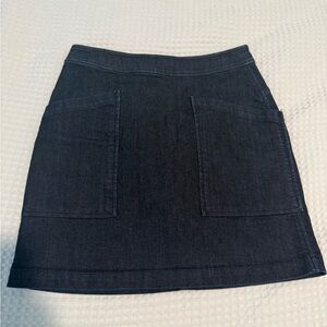 LOFT Dark Indigo Denim Patch-Pocket  Skirt